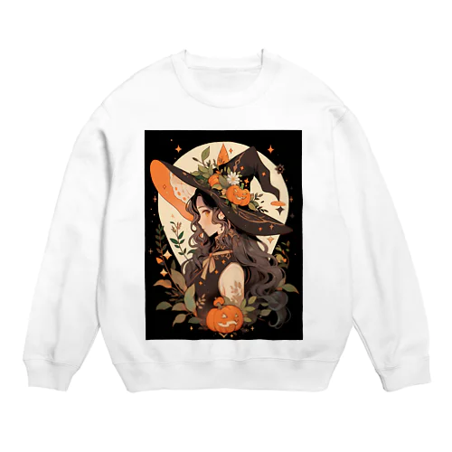 ハロウィンの魔女 Crew Neck Sweatshirt