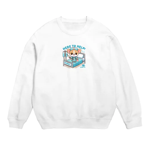 看護師チワワ１ Crew Neck Sweatshirt