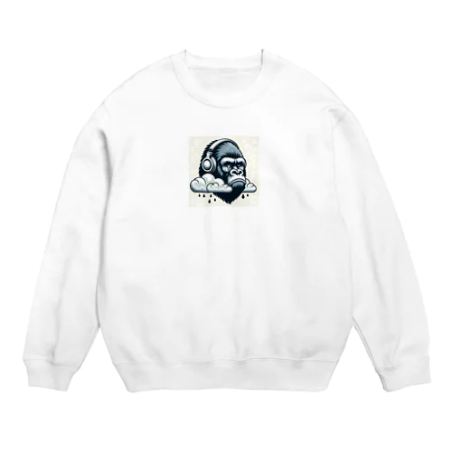 泣きべそゴリラ Crew Neck Sweatshirt