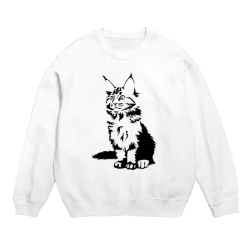 気高い猫さん Crew Neck Sweatshirt