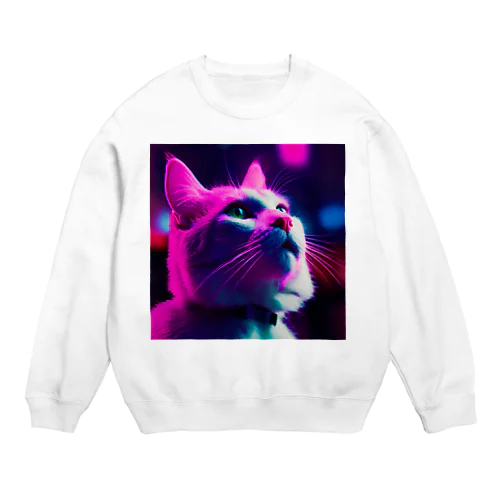 明日へ向かう猫（あすぬこ） Crew Neck Sweatshirt