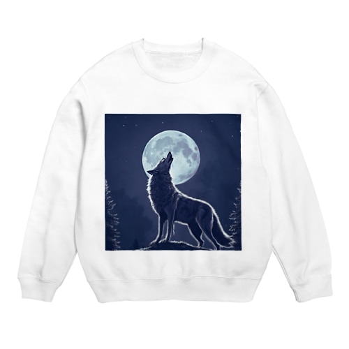 月夜に吠える狼 Crew Neck Sweatshirt