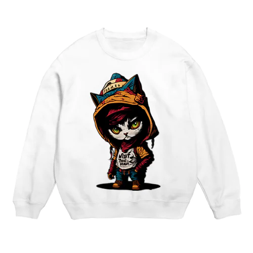 ちびネコ Crew Neck Sweatshirt