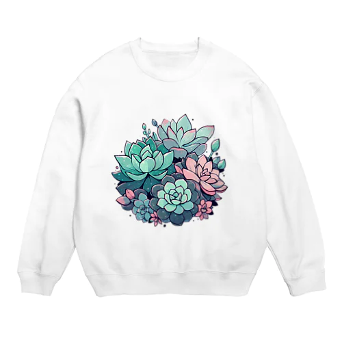 多肉植物のイラスト Crew Neck Sweatshirt