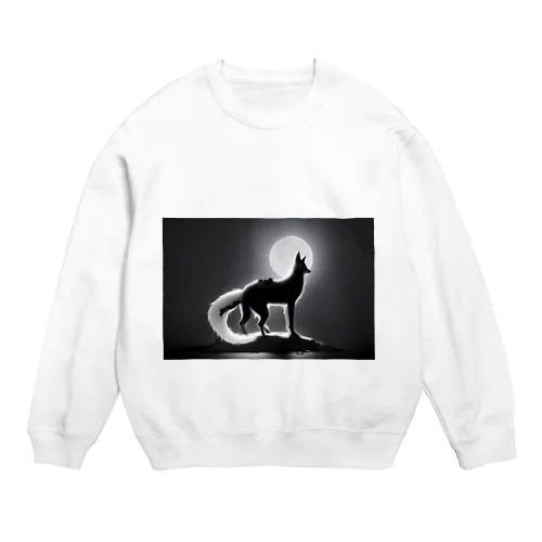 かっこいい白狐 Crew Neck Sweatshirt