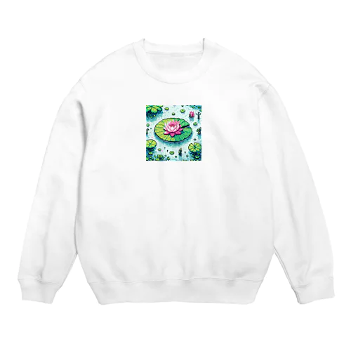 ハスの葉と花びら Crew Neck Sweatshirt