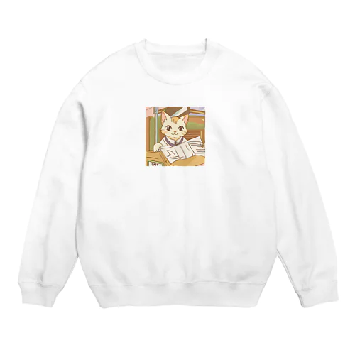 カワヨ仕事ネコ Crew Neck Sweatshirt