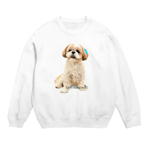 おすましシーズー犬のくぅちゃん Crew Neck Sweatshirt