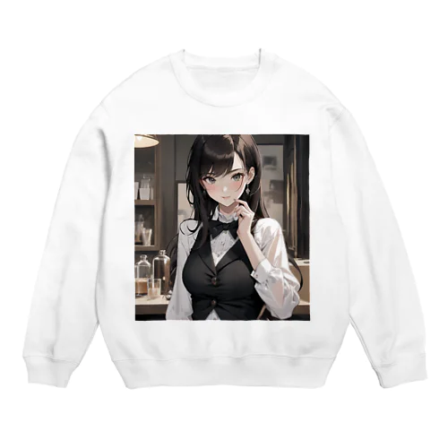 一流の女性バーテンダー Crew Neck Sweatshirt