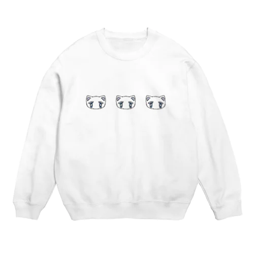 ドット白にゃんこ Crew Neck Sweatshirt