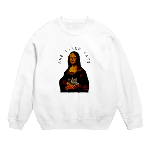 she likes cats Crew Neck Sweatshirt