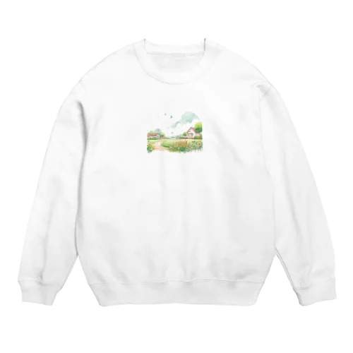 畑のカラーイラスト Crew Neck Sweatshirt