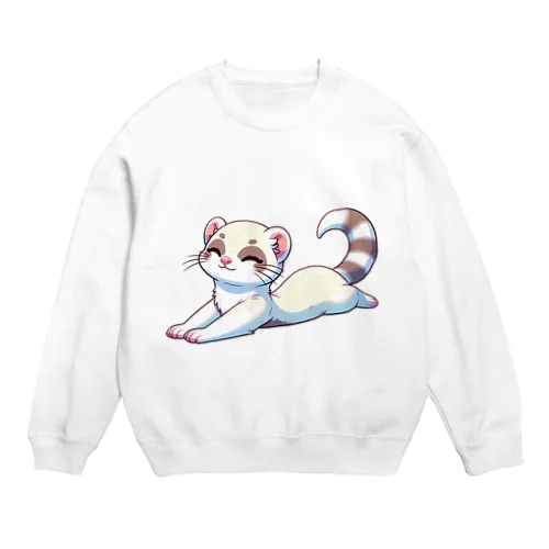 のんびりフェレットちゃん🐾 Crew Neck Sweatshirt