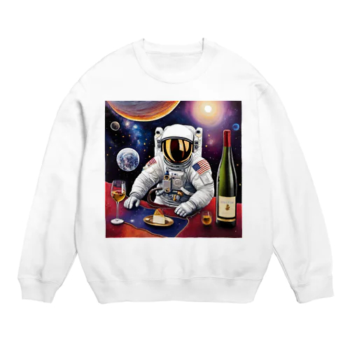 宇宙空間に合うワイン Crew Neck Sweatshirt