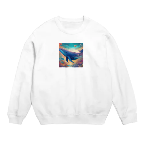 クジラさん Crew Neck Sweatshirt