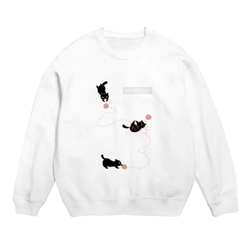 黒猫と赤い毛糸　-スウェット- Crew Neck Sweatshirt
