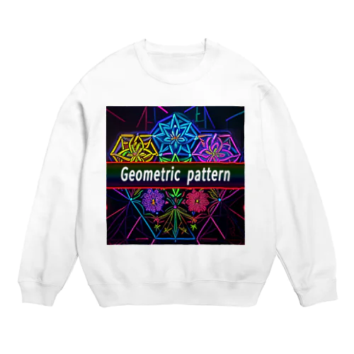 花の幾何学模様　Geometic pattern flower Crew Neck Sweatshirt