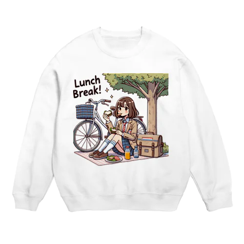 可愛い女子高生Misakiちゃん(チラりカットver.) Crew Neck Sweatshirt