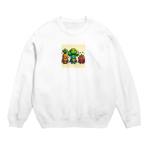 ドットヒーローになる野菜達A Crew Neck Sweatshirt