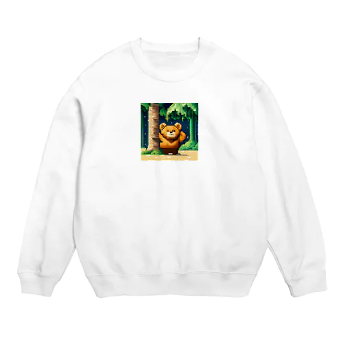 【くま】ドット絵あにまるさん Crew Neck Sweatshirt