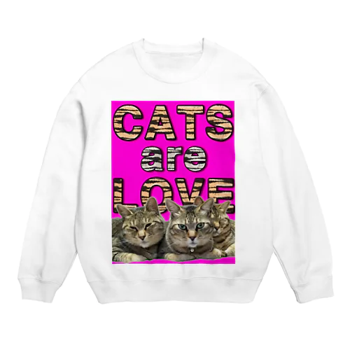 CATS are LOVE Crew Neck Sweatshirt