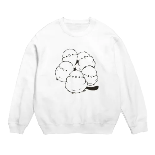 ぎゅむっとあつまるシマエナガ＠ぴよ手帖 | シマエナガ雑貨 Crew Neck Sweatshirt