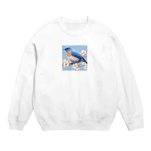 beautiful blue bird Crew Neck Sweatshirt