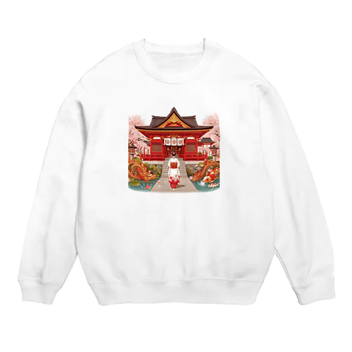 神社と巫女 Crew Neck Sweatshirt