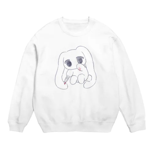 しんどみうさぎちゃん Crew Neck Sweatshirt