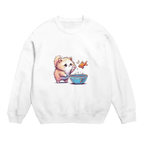 ねこときんぎょ Crew Neck Sweatshirt