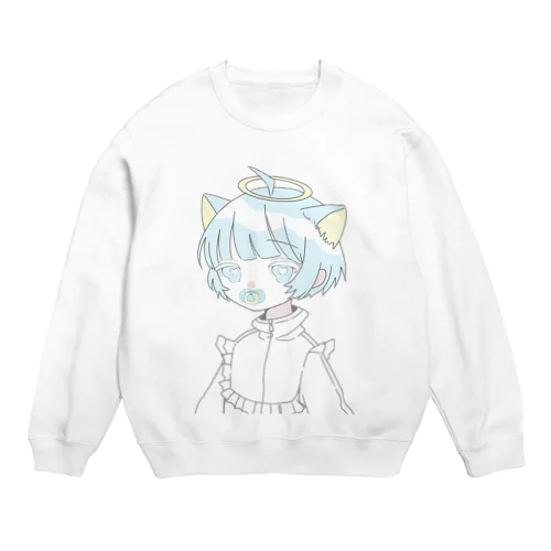 天使猫ちゃん Crew Neck Sweatshirt