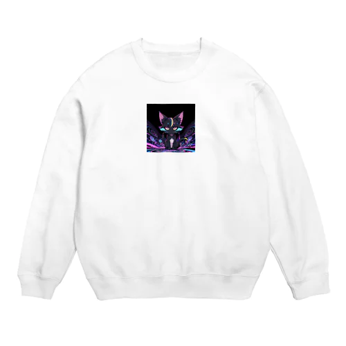 サイケデリックネコ Crew Neck Sweatshirt