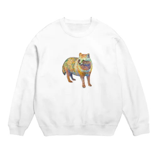 水彩タヌキ Crew Neck Sweatshirt