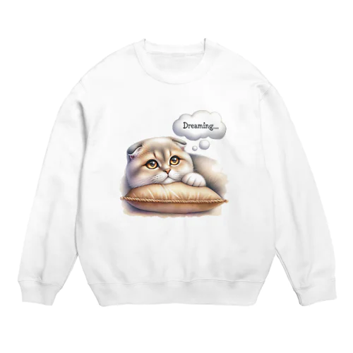 まる耳ねこのほっこり時間 Crew Neck Sweatshirt