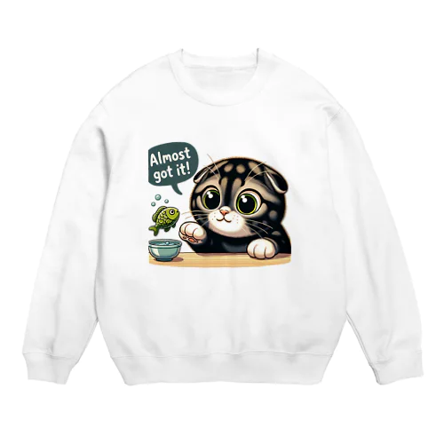 まる耳ねこのほっこり時間 Crew Neck Sweatshirt