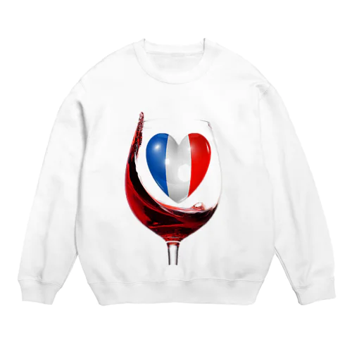 国旗とグラス：フランス（衣類） Crew Neck Sweatshirt