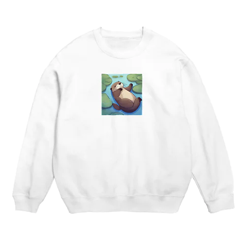 フニャフニャカワウソくん Crew Neck Sweatshirt