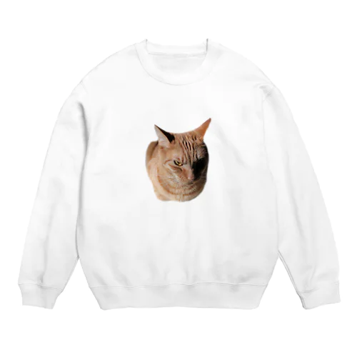 威圧する猫 Crew Neck Sweatshirt