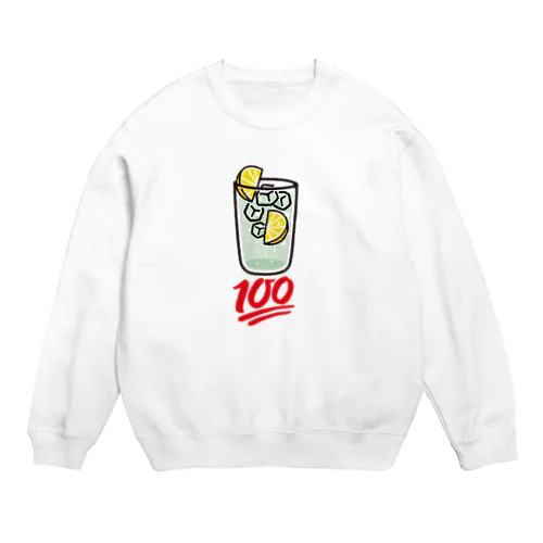 レモンサワー100点 大きいロゴ Crew Neck Sweatshirt