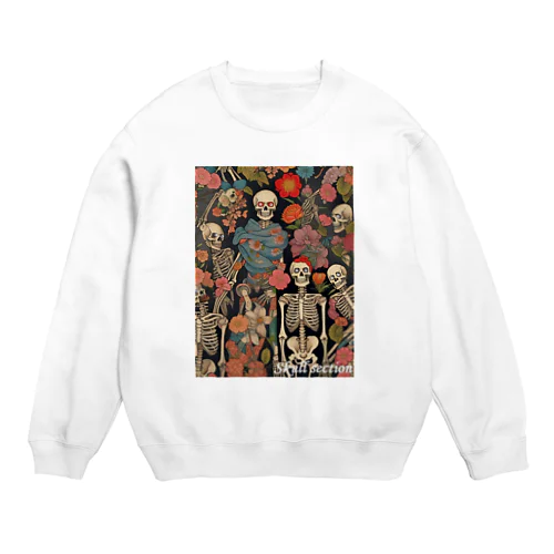 ドクロと花 Crew Neck Sweatshirt