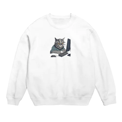 開発者猫 Crew Neck Sweatshirt