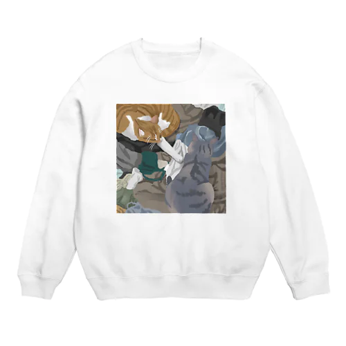 洗濯物と猫 Crew Neck Sweatshirt