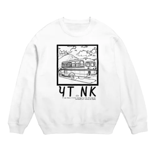 ゆたねこ　ボンネットバス Crew Neck Sweatshirt