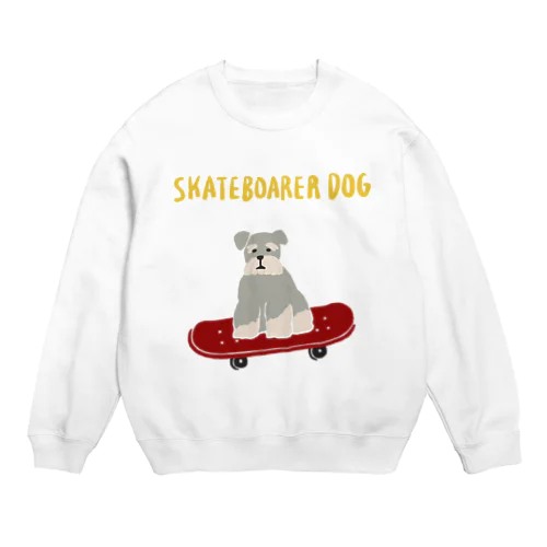 スケボー犬 Crew Neck Sweatshirt