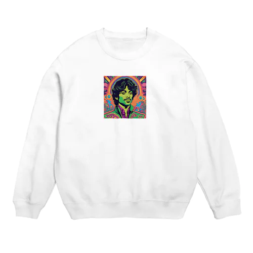 サイケデリックな世界の緑の王子様 Crew Neck Sweatshirt