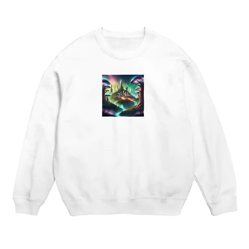 幻想的な魔法の国のお城 Crew Neck Sweatshirt