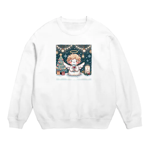 呑(どん)天使のクリスマスデフォルメ Crew Neck Sweatshirt