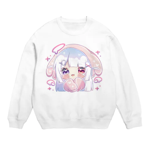 うさ耳パーカーちゃん(うるうる) Crew Neck Sweatshirt