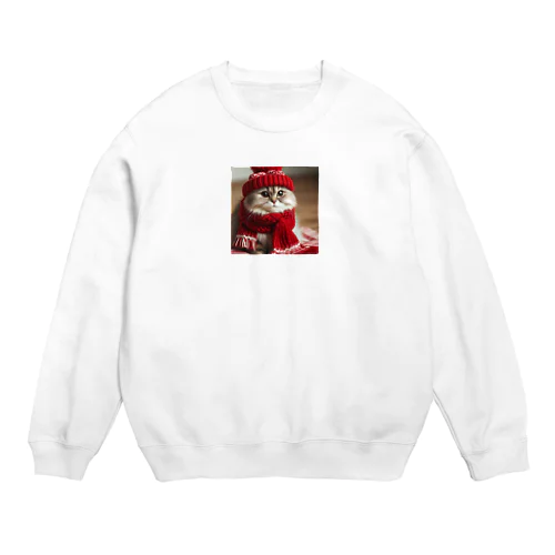 猫とマフラーの冬 Crew Neck Sweatshirt