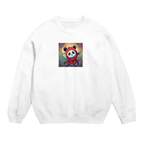 忍者　子パンダ参上 Crew Neck Sweatshirt